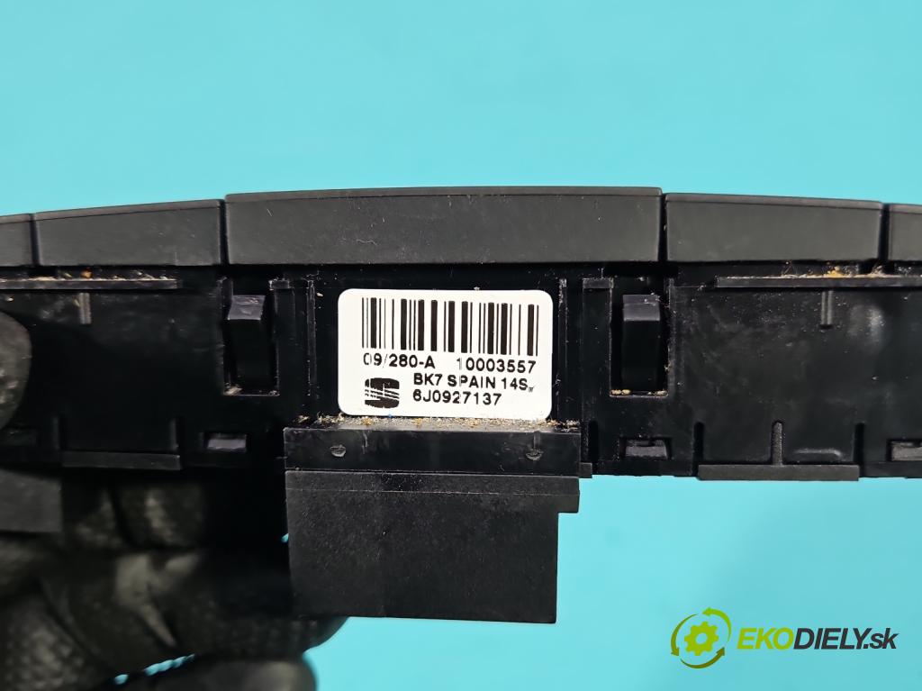 Seat Ibiza IV 6J 2008-2017 1.2 12V 69KM manual 51 kW 1198 cm3 3- Přepínač světel nouzový: 6J0927137