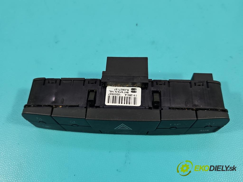 Seat Ibiza IV 6J 2008-2017 1.2 12V 69KM manual 51 kW 1198 cm3 3- Přepínač světel nouzový: 6J0927137