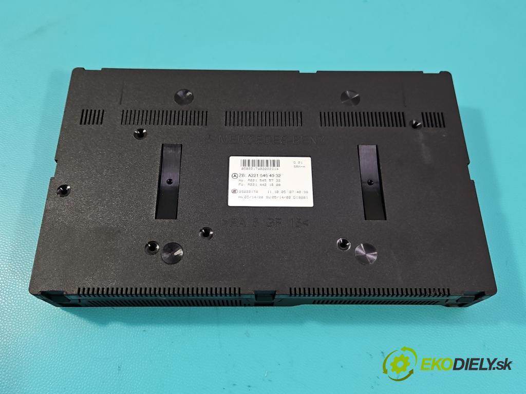 Mercedes S W221 2005-2013 3.5 V6 272 HP automatic 200 kW 3498 cm3 4- riadiaca jednotka ostatné A2215454932