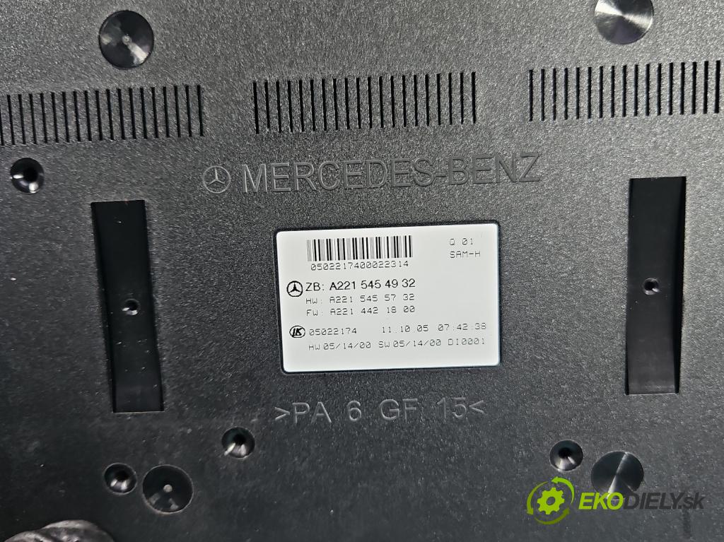Mercedes S W221 2005-2013 3.5 V6 272 HP automatic 200 kW 3498 cm3 4- riadiaca jednotka ostatné A2215454932