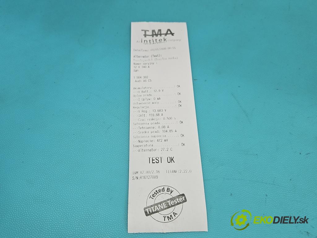 Audi A6 C5 1997-2004 2.5 tdi 179KM automatic 132 kW 2496 cm3 5- Alternator 078903016AC (Alternátor)