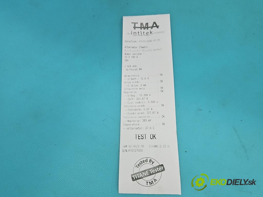 Vw Passat B6 2005-2010 2.0 tdi 140 hp manual 103 kW 1968 cm3 5- Alternator 021903026L (Alternátor)