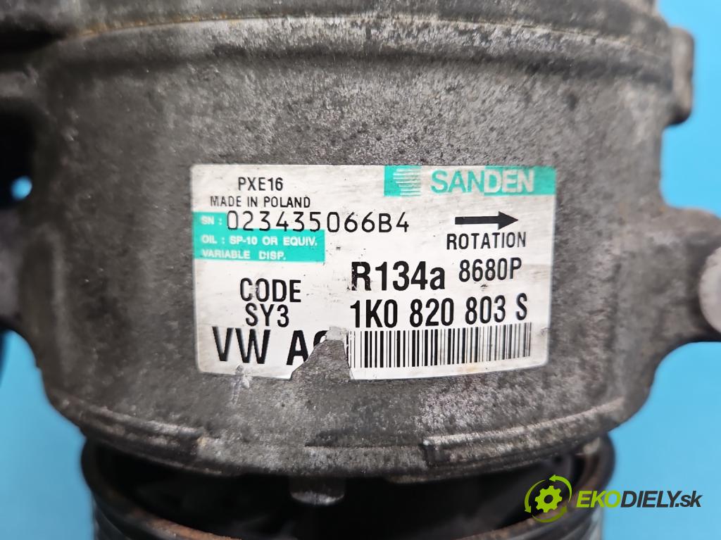 Vw Passat B6 2005-2010 2.0 tdi 140 HP manual 103 kW 1968 cm3 5- Kompresor: klimatizácie 1K0820803S (Kompresor klimatizácie)
