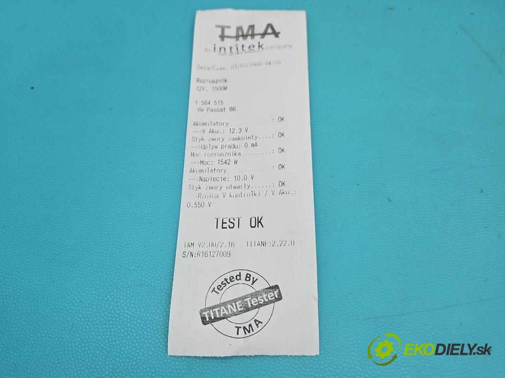 Vw Passat B6 2005-2010 2.0 tdi 140 HP manual 103 kW 1968 cm3 5- štartér TS18E3 (Štartér)