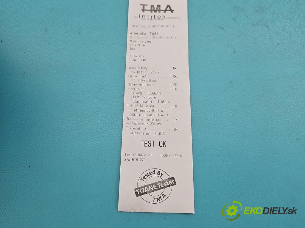 Bmw 3 E46 1998-2007 1.9 8V 118 hp manual 87 kW 1895 cm3 4- Alternator 1435429 (Alternátor)