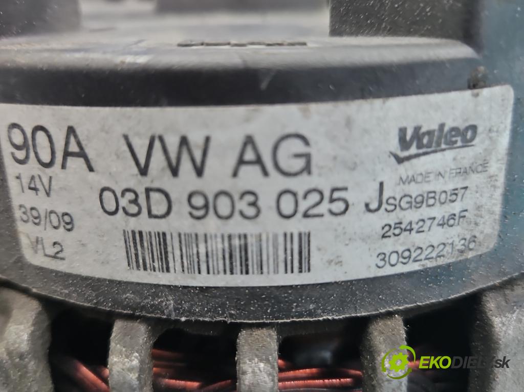 Seat Ibiza IV 6J 2008-2017 1.2 12V 69KM manual 51 kW 1198 cm3 3- Alternator 03D903025J (Alternátor)