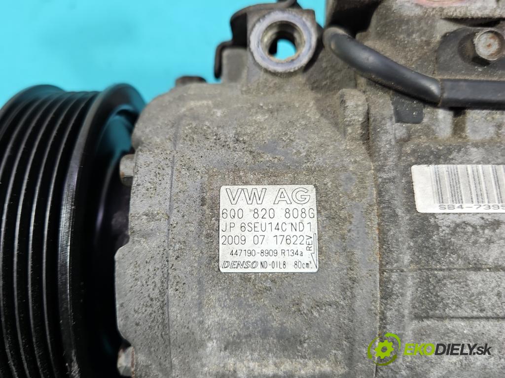 Seat Ibiza IV 6J 2008-2017 1.2 12V 69KM manual 51 kW 1198 cm3 3- Kompresor: klimatizácie 6Q0820808G (Kompresor klimatizácie)