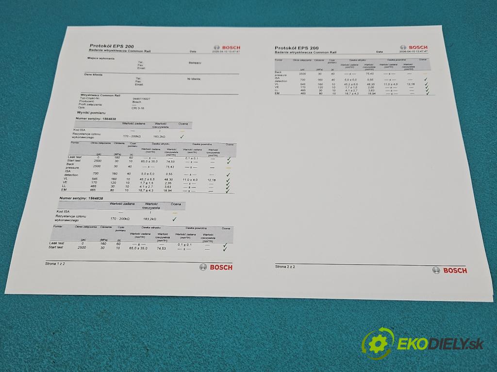 Mercedes ML W164 2005-2011 3.0 CDI V6 224hp automatic 165 kW 2987 cm3 5- vstrek 0445115076 (Vstrekovač paliva)