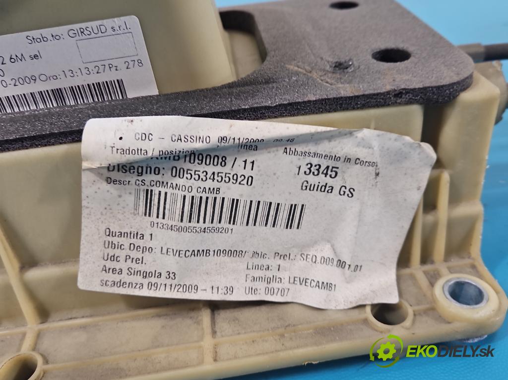 Fiat Bravo II 2007-2014 1.4 T 120 hp manual 88 kW 1368 cm3 5- kulisa změny stupňová 553455920 (Řadicí páka (kulisa) )