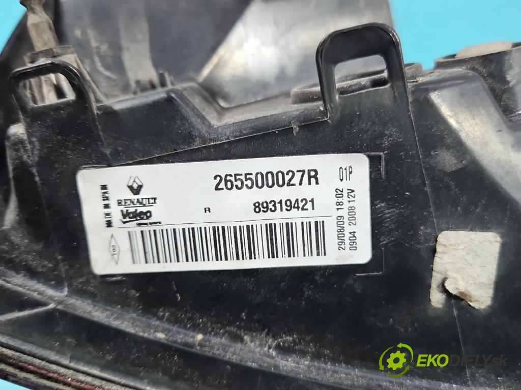 Renault Megane III 2008-2016 1.9 dci 131 HP manual 96 kW 1870 cm3 5- svetlo / reflektor zadné pravé 265500027R (Kľučka dverí ostatné)