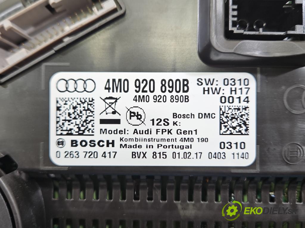 Audi Q7 2015- 3.0 TFSI CRE: 333KM: automatic 245 kW 2995 cm3 5- prístrojovka/ budíky 4M0920890B (Prístrojová doska)