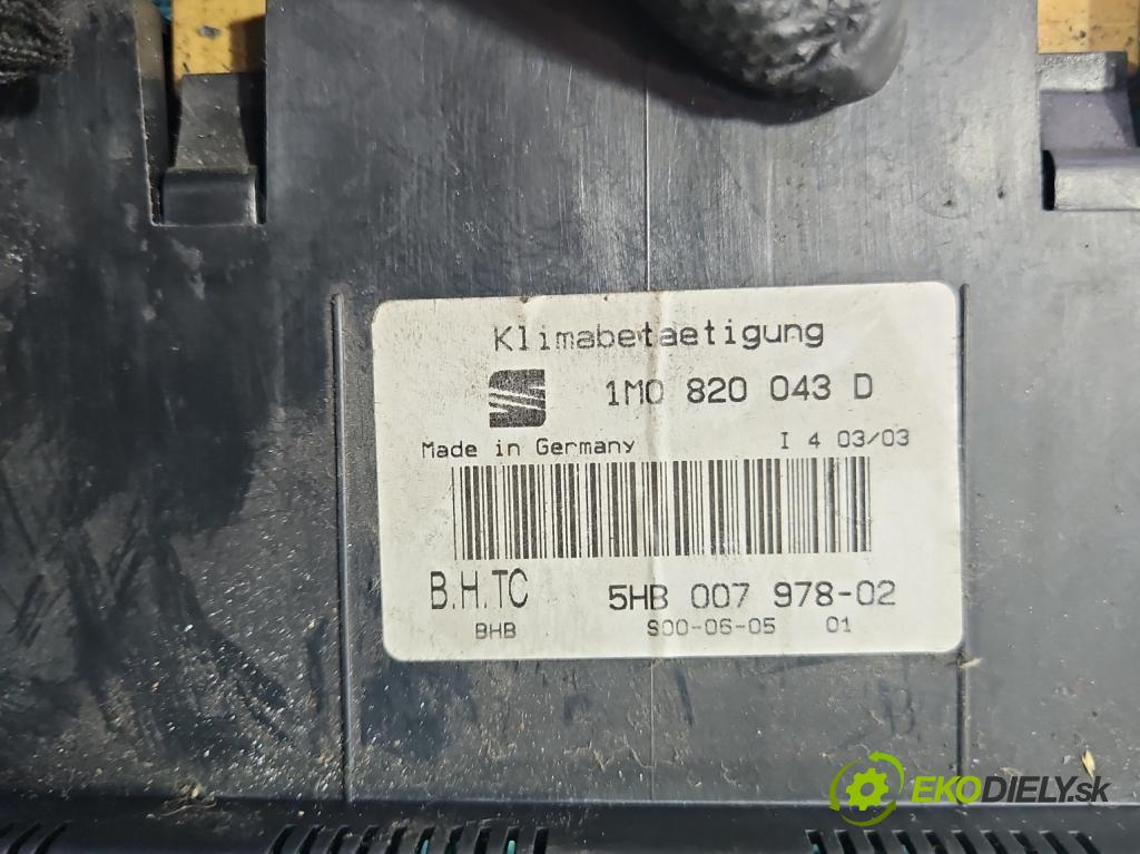 Seat Leon I 1999-2005 1.9 tdi 110 HP manual 81 kW 1896 cm3 5- panel kúrenia 1M0820043D