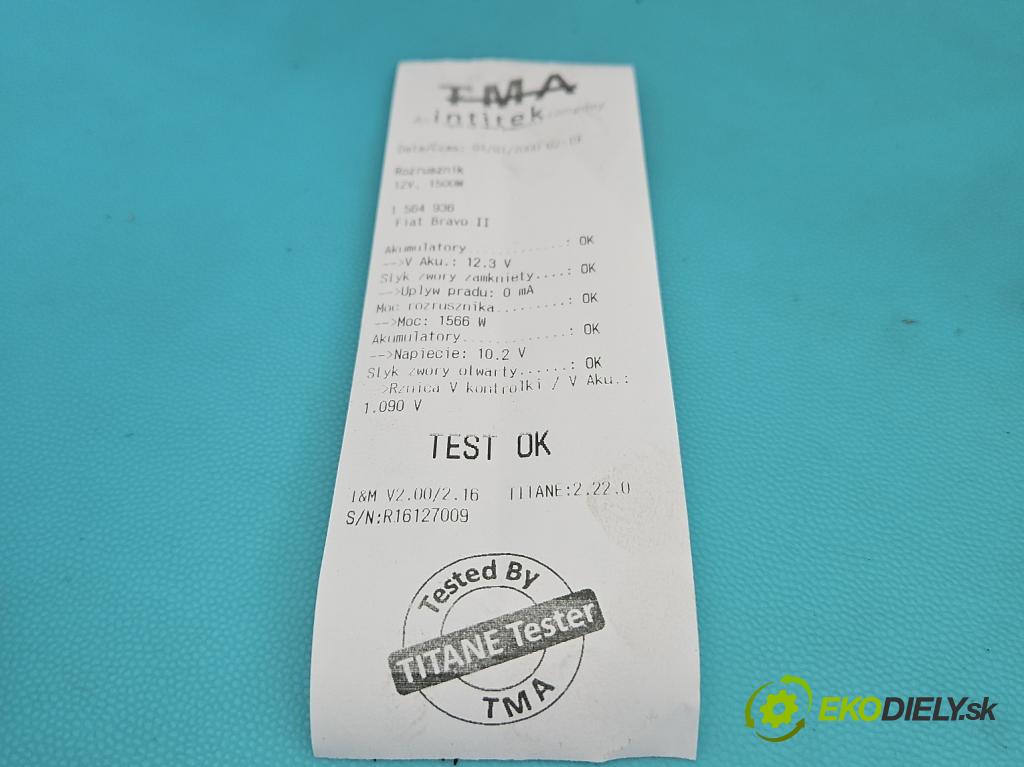 Fiat Bravo II 2007-2014 1.4 T 120 HP manual 88 kW 1368 cm3 5- štartér 51832950 (Štartér)