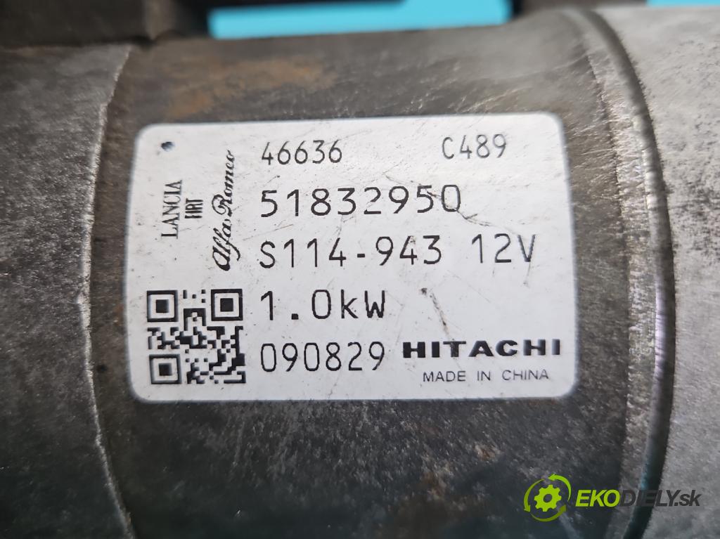 Fiat Bravo II 2007-2014 1.4 T 120 HP manual 88 kW 1368 cm3 5- štartér 51832950 (Štartér)