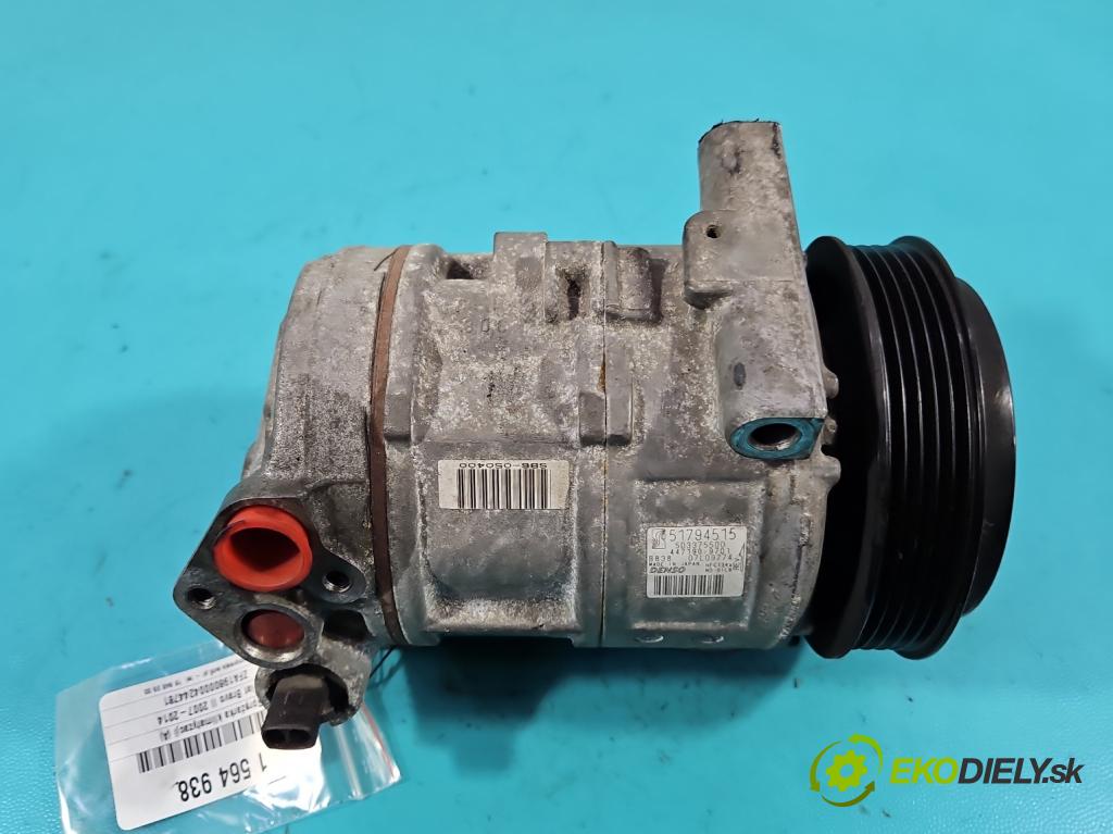 Fiat Bravo II 2007-2014 1.4 T 120 HP manual 88 kW 1368 cm3 5- Kompresor: klimatizácie 51794515 (Kompresor klimatizácie)