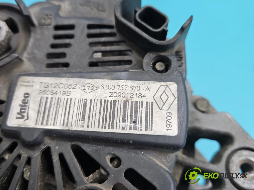 Renault Megane III 2008-2016 1.9 dci 131 hp manual 96 kW 1870 cm3 5- Alternator 8200757870A (Alternátor)