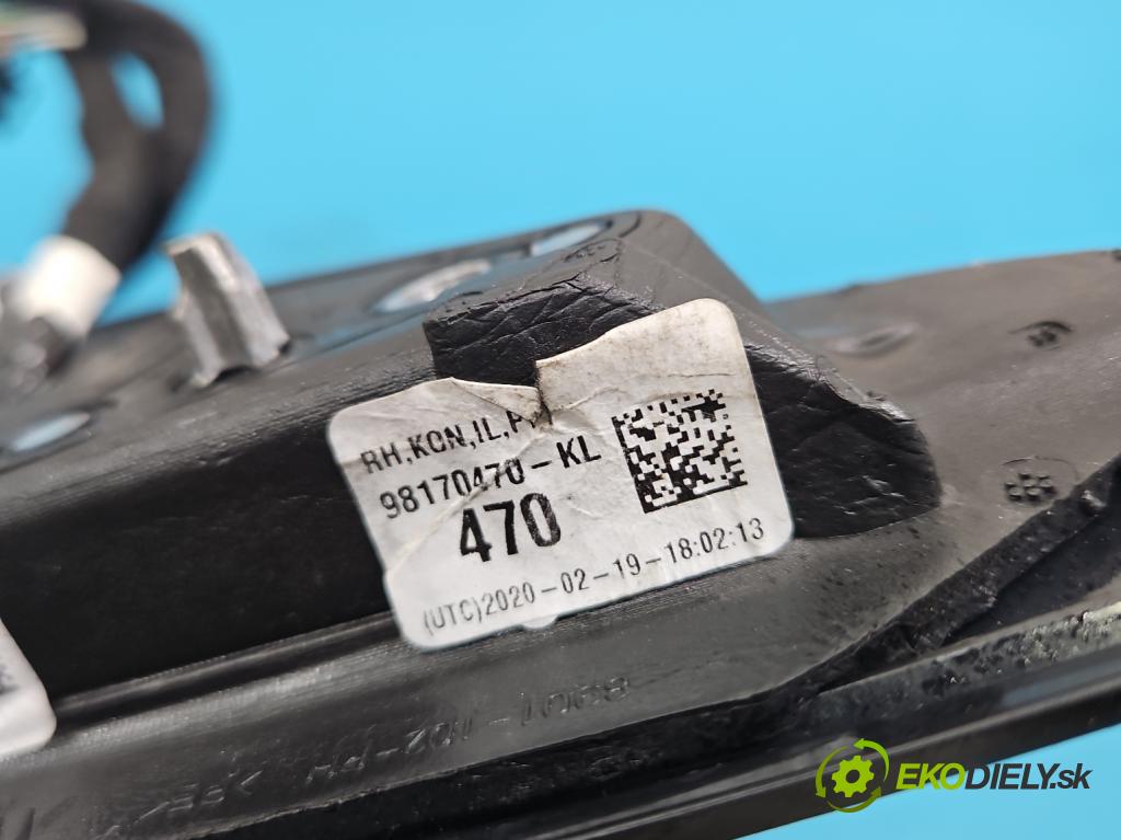 Peugeot 508 II 2018- 1.6 16V 181KM automatic 133 kW 1598 cm3 5- zrkadlo pravé 98170470KL (Kľučka dverí ostatné)