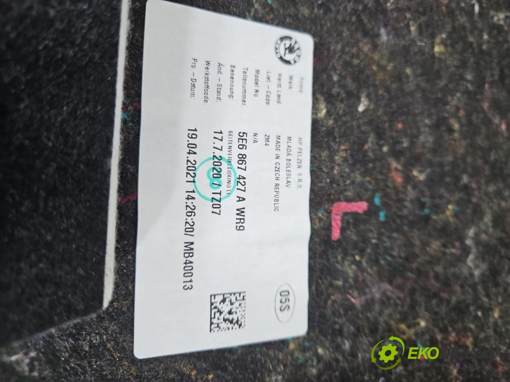 Skoda Octavia IV 2019- 2.0 TDI 116 hp manual 85 kW 1968 cm3 5- Tapacír: kufra: levé 5E6867427A