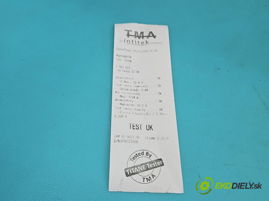 Vw Caddy II 9K 1996-2004 1.9 sdi 64 HP manual 47 kW 1896 cm3 5- štartér 0001125005 (Štartér)