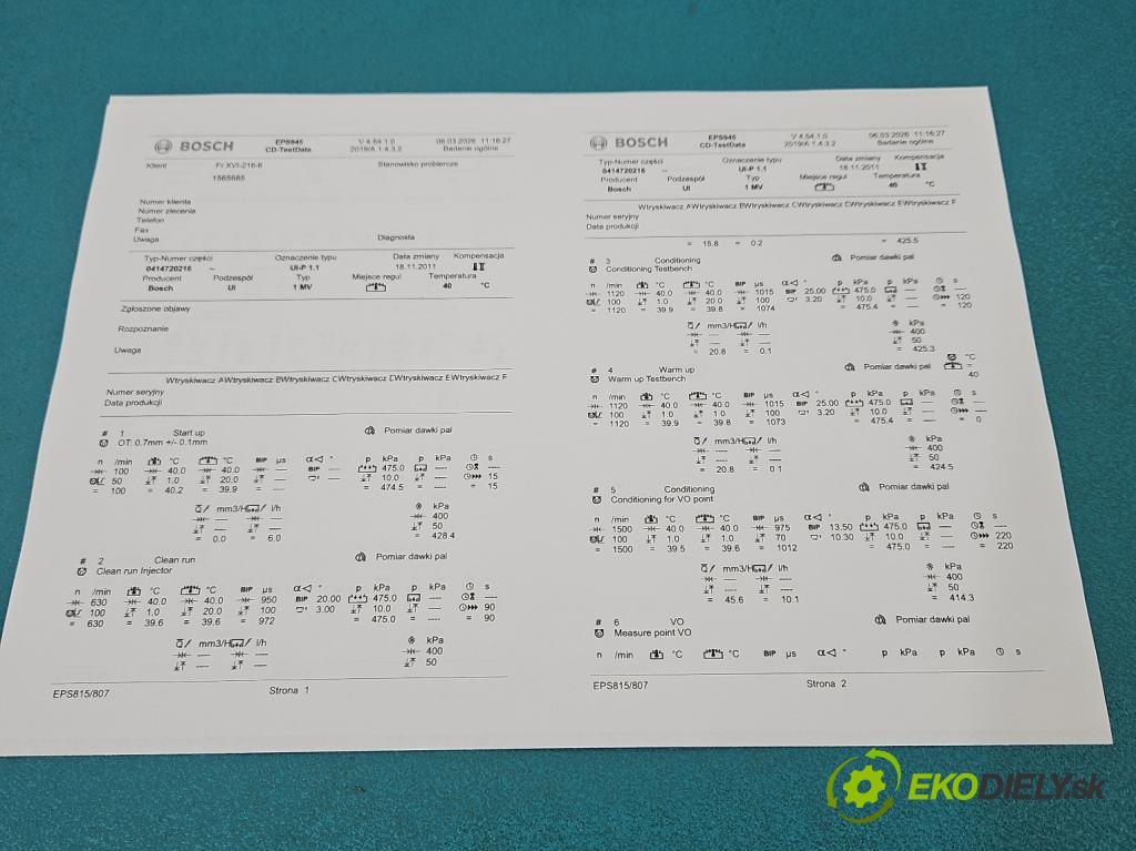 Vw Passat B5 1995-2005 1.9 tdi 131 HP manual 96 kW 1896 cm3 5- vstrekovacie čerpadlo 0414720216 (Vstrekovač paliva)