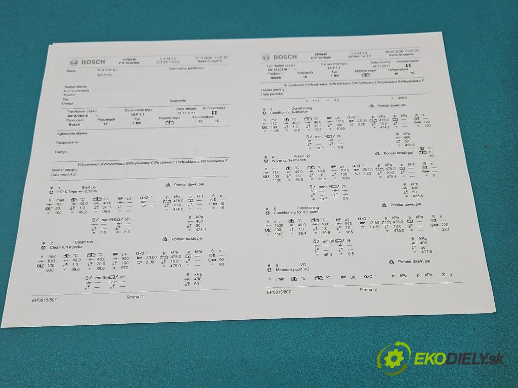 Vw Passat B5 1995-2005 1.9 tdi 131 HP manual 96 kW 1896 cm3 5- vstrekovacie čerpadlo 0414720216 (Vstrekovač paliva)