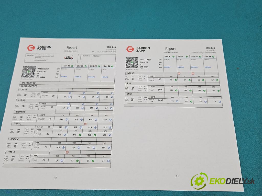 Volvo C30 1.6 hdi 109 hp manual 80 kW 1560 cm3 3- vstřikovač komplet 0445110259