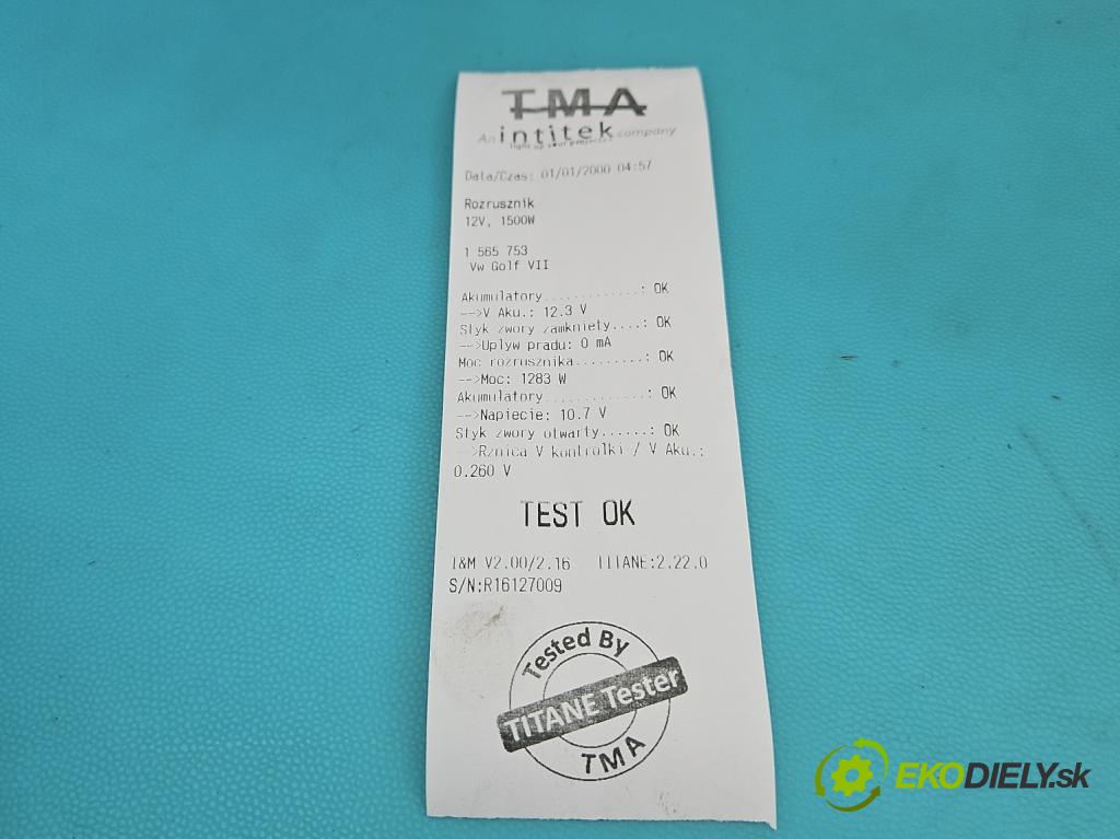 Vw Golf VII 2012-2020 1.2 TSI 86 HP manual 63 kW 1197 cm3 5- štartér 428000-8853 (Štartér)