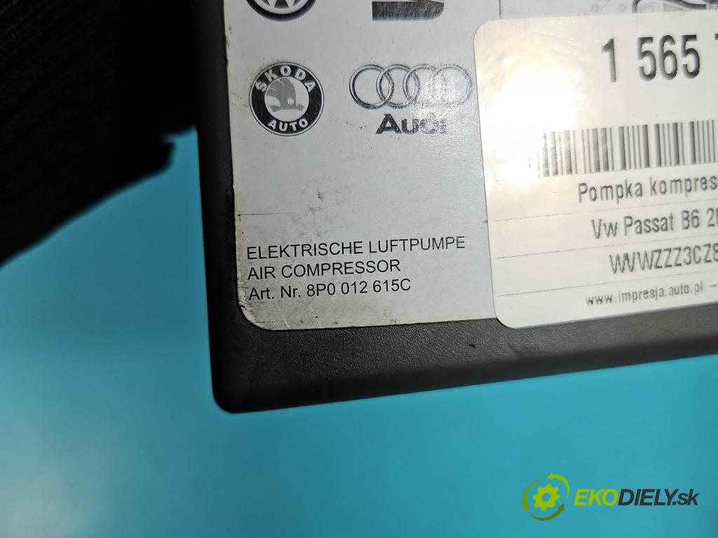 Vw Passat B6 2005-2010 1.9 tdi 105 HP manual 77 kW 1896 cm3 5- pompa kompresor do pneumatík 8P0012615C
