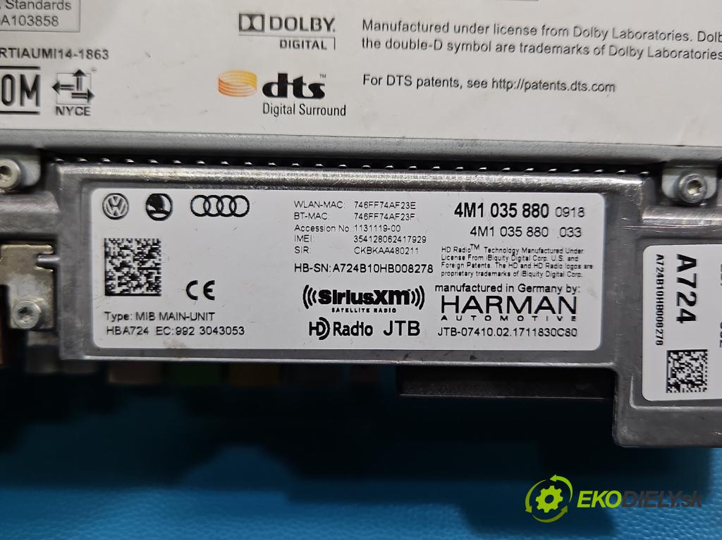 Audi Q7 2015- 3.0 TFSI CRE: 333KM: automatic 245 kW 2995 cm3 5- Menič: cd 4M1035880 (CD menič)