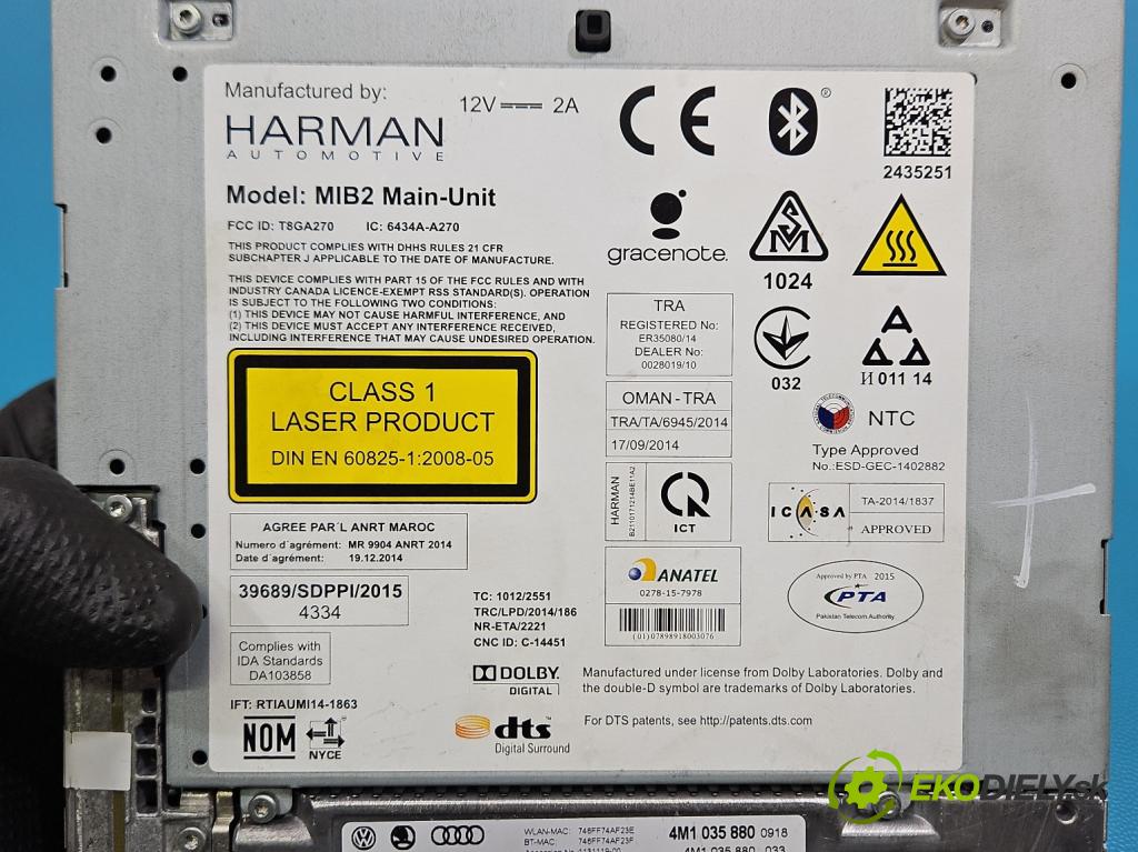 Audi Q7 2015- 3.0 TFSI CRE: 333KM: automatic 245 kW 2995 cm3 5- Menič: cd 4M1035880 (CD menič)