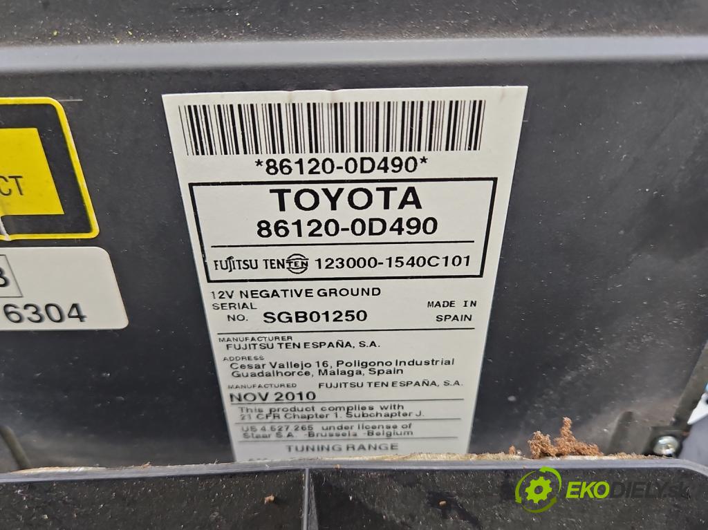 Toyota Yaris II 2005-2011 1.0 vvti 69KM manual 51 kW 998 cm3 3- Radio originál 86120-0D490