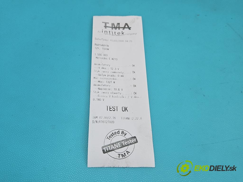 Mercedes E W213 2016-2023 2.0 CDI 194KM: automatic 143 kW 1950 cm3 4- štartér A6549061400 (Štartér)