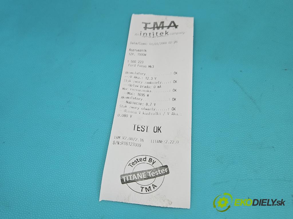 Ford Focus Mk3 2010-2018 1.6 tdci 105 HP manual 77 kW 1560 cm3 5- štartér  (Štartér)