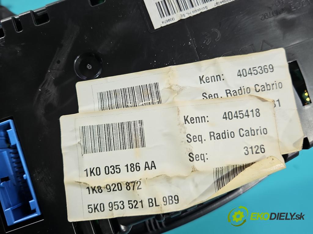 Vw Scirocco II 2008-2017 1.4 TSI 122 hp manual 90 kW 1390 cm3 3- Přístrojová deska 1K8920872 (Přístrojová deska)