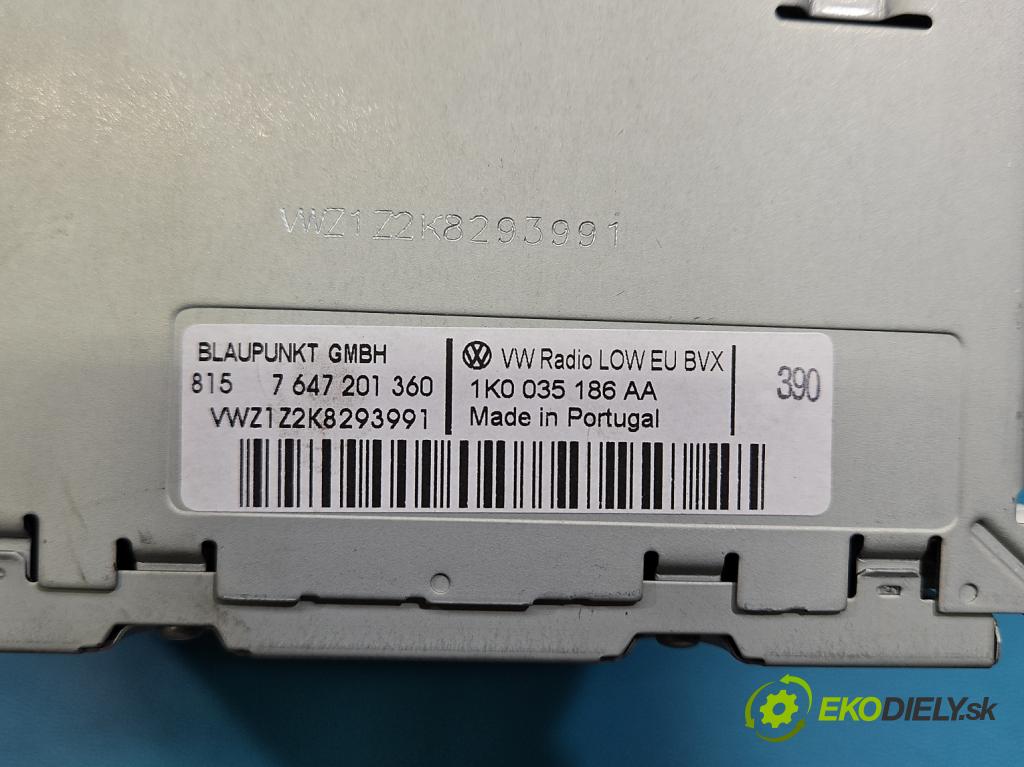 Vw Scirocco II 2008-2017 1.4 TSI 122 HP manual 90 kW 1390 cm3 3- Radio originál 1K0035186AA