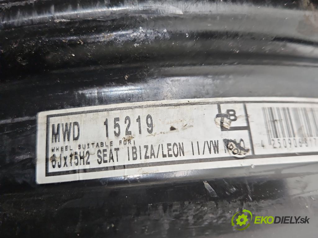 Seat Ibiza IV 6J 2008-2017 1.2 12V 69KM manual 51 kW 1198 cm3 3- Disk oceľový 15"