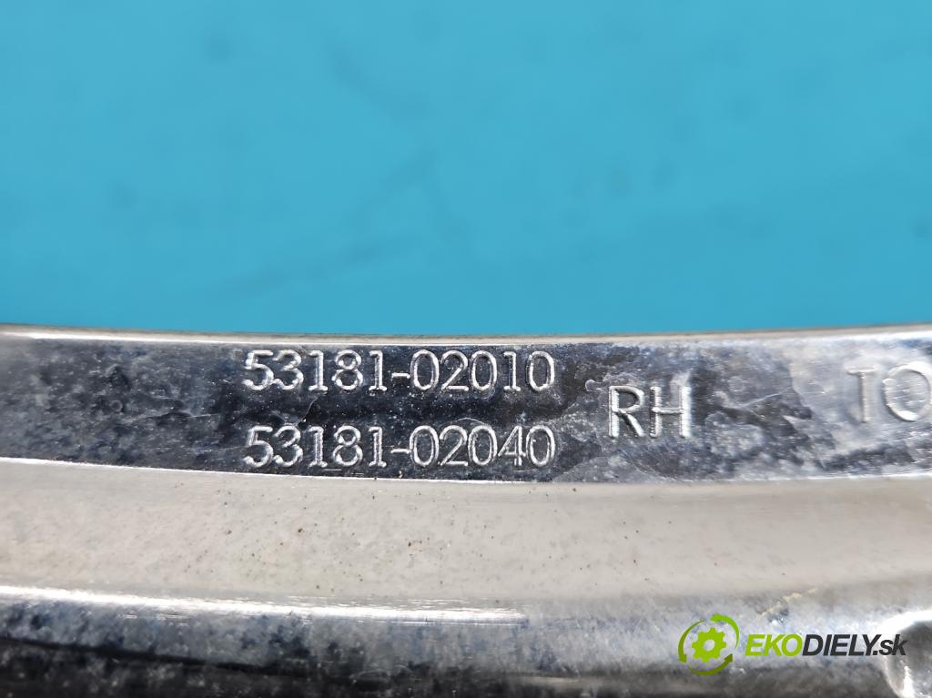 Toyota Corolla E16/E18  2013-2019 1.6 16V 132  HP manual 97 kW 1598 cm3 4- lišta pod svetlami 53181-02010