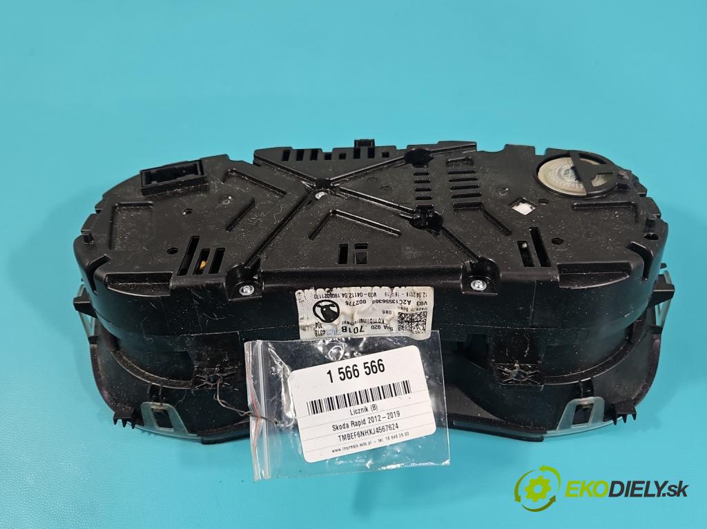 Skoda Rapid 2012-2019 1.4 tdi 90 HP manual 66 kW 1422 cm3 5- prístrojovka/ budíky 5JA920701B (Prístrojová doska)