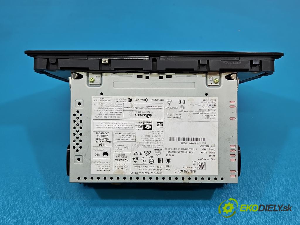 Skoda Rapid 2012-2019 1.4 tdi 90 HP manual 66 kW 1422 cm3 5- Radio originál 5JA035871C