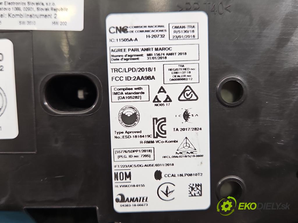 Skoda Octavia III 2013- 1.5 TSI 150 HP manual 110 kW 1498 cm3 5- prístrojovka/ budíky 5E0920780F (Prístrojová doska)