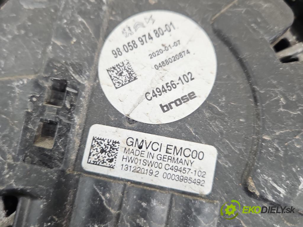 Peugeot 508 II 2018- 1.6 16V 181KM automatic 133 kW 1598 cm3 5- Ventilátor chladiča 9805897480