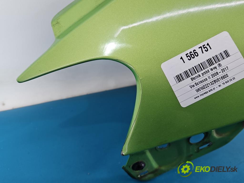 Vw Scirocco II 2008-2017 1.4 TSI 122 HP manual 90 kW 1390 cm3 3- blatník predné ľavý  (Blatník predný ľavý)