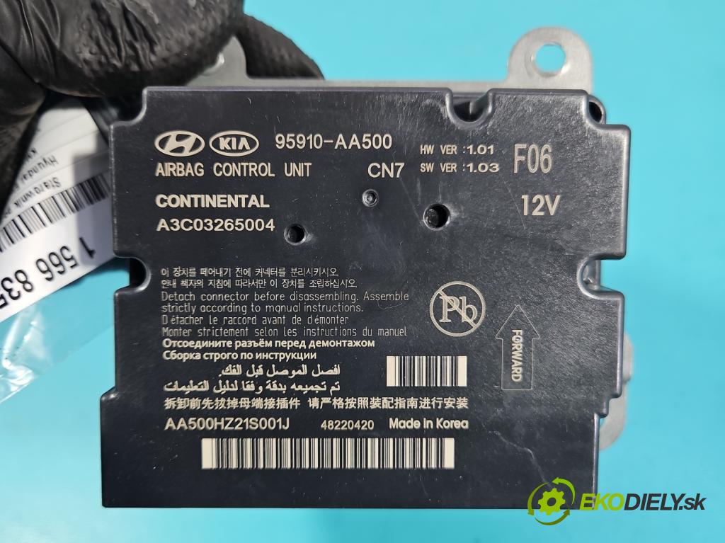 Hyundai Elantra VII 2020- 1.6 16V manual 90.2 kW 1598 cm3 4- riadiaca jednotka vankúše: 95910-AA500