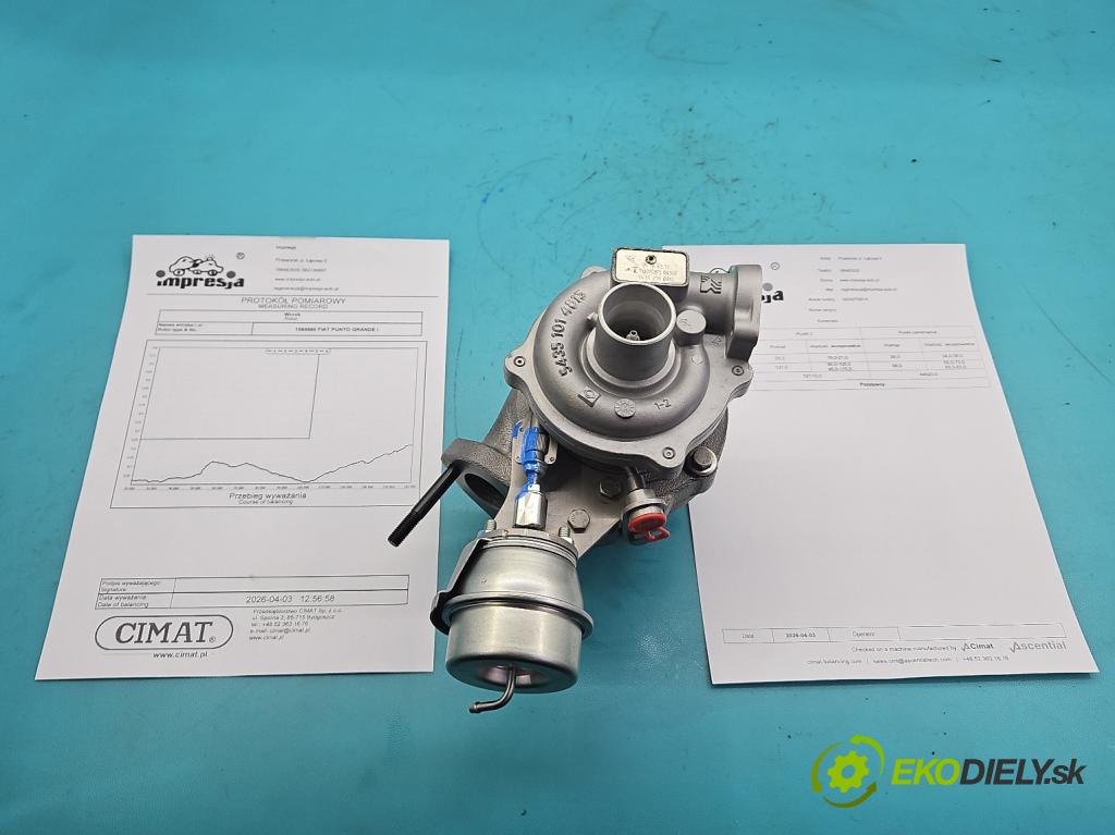 Fiat Punto Grande 1.3 jtd 90 HP manual 66 kW 1248 cm3 5- turbodúchadlo, turbo repasovaná 54359700014