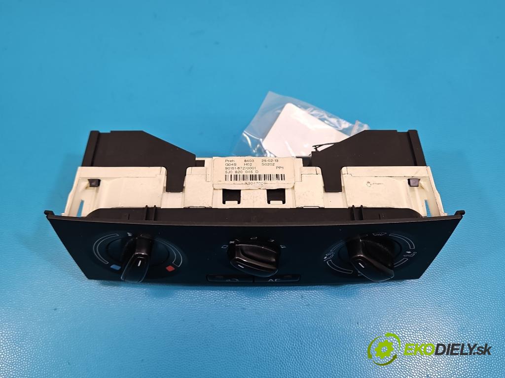 Skoda Roomster 1.4 16V 86 HP manual 63 kW 1390 cm3 5- panel kúrenia 5J0820045D