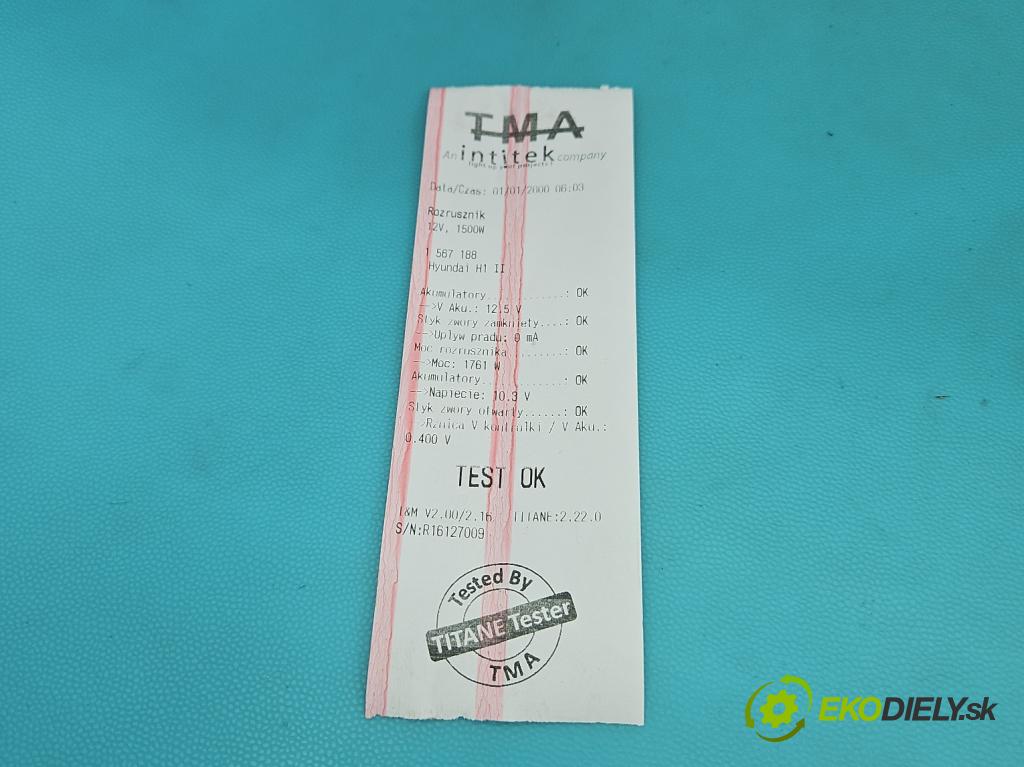 Hyundai H1 II 2007-2023 2.5 crdi 170 HP manual 125 kW 2497 cm3 5- štartér  (Štartér)