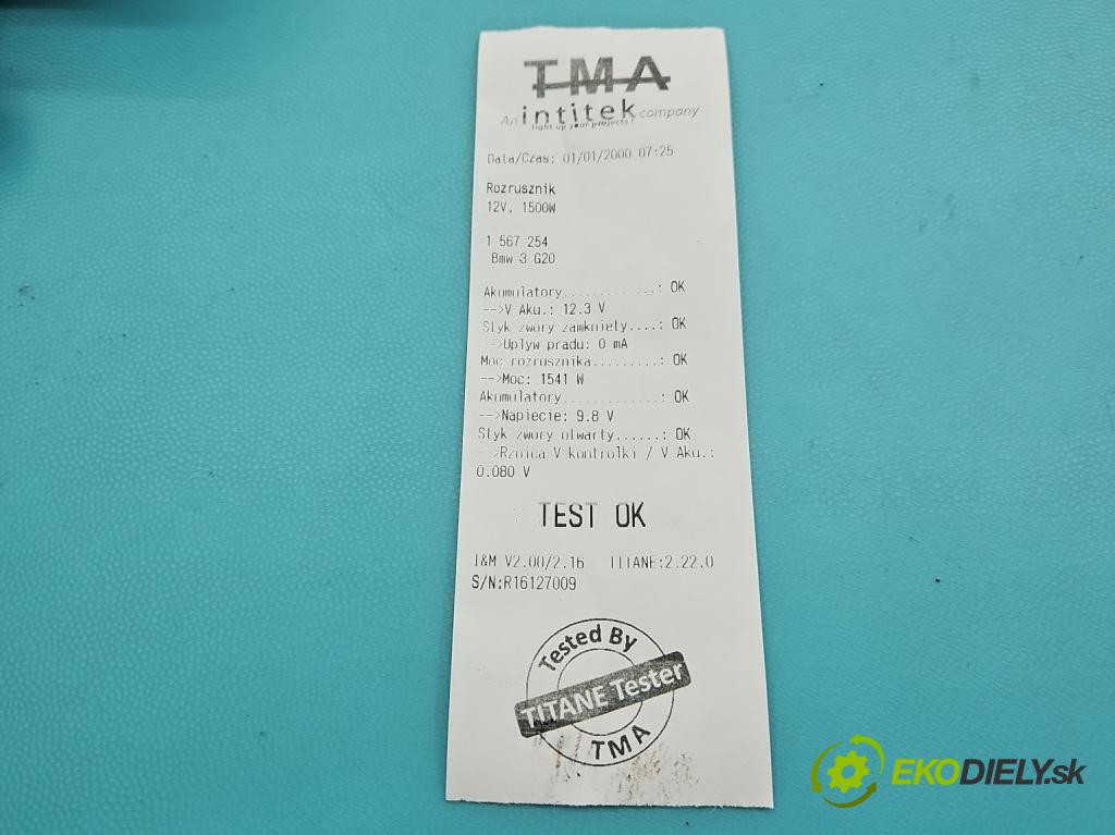 Bmw 3 G20 2018- 2.0 T 156 HP automatic 115 kW 1998 cm3 4- štartér 558415 (Štartér)