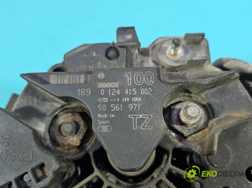 Opel Zafira A 1999-2005 1.8 16V 125 HP manual 92 kW 1796 cm3 5- Alternator 0124415002 (Alternátor)