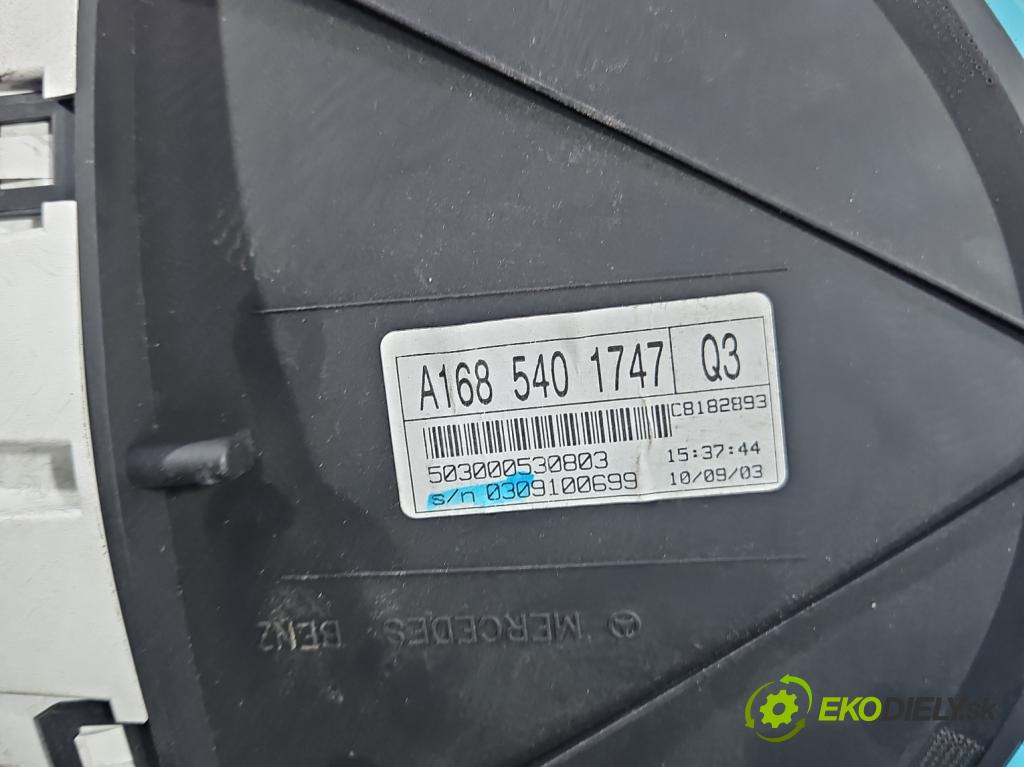 Mercedes A W168 1997-2004 1.6 8V 102 hp manual 75 kW 1598 cm3 5- Přístrojová deska A1685401747 (Přístrojová deska)