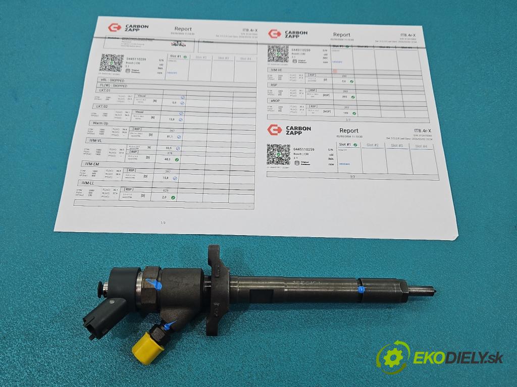 Peugeot 307 1.6 hdi 109 HP manual 80 kW 1560 cm3 5- vstrek 0445110259 (Vstrekovač paliva)